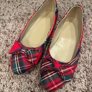 Girls Janie and Jack Plaid Bow Flats